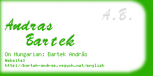 andras bartek business card
