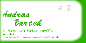 andras bartek business card